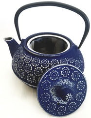 Cast Iron Teapot With Stainless Steel Infuser | 0.8 L / 27 oz | Non Toxic Vintage Blue Teapot - Freshcarton