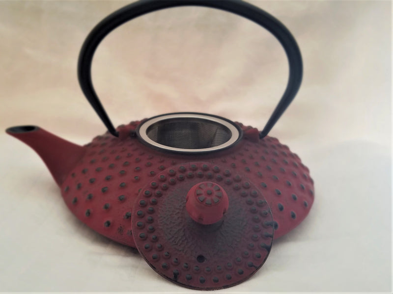 Cast Iron Teapot With Stainless Steel Infuser | 0.8 L / 27 oz | Non Toxic Shimuzu Red Teapot - Freshcarton